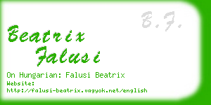 beatrix falusi business card